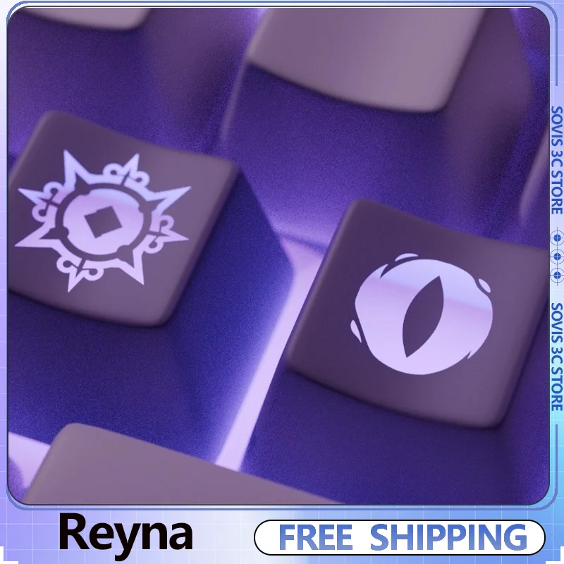 Valorant Reyna Keycap أنيمي PC الكرز الشخصي شفافة أغطية المفاتيح مخصصة الألعاب مفتاح قبعات قبعات لوحة المفاتيح الميكانيكية MX التبديل