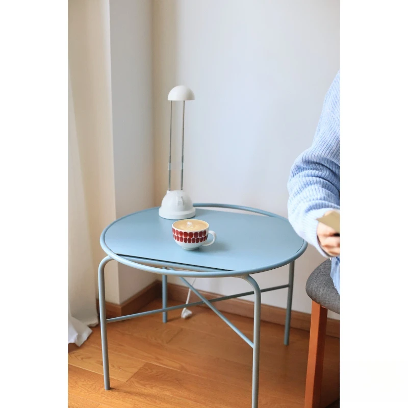 

Blue metal side table minimalist modern minimalist living room sofa round table