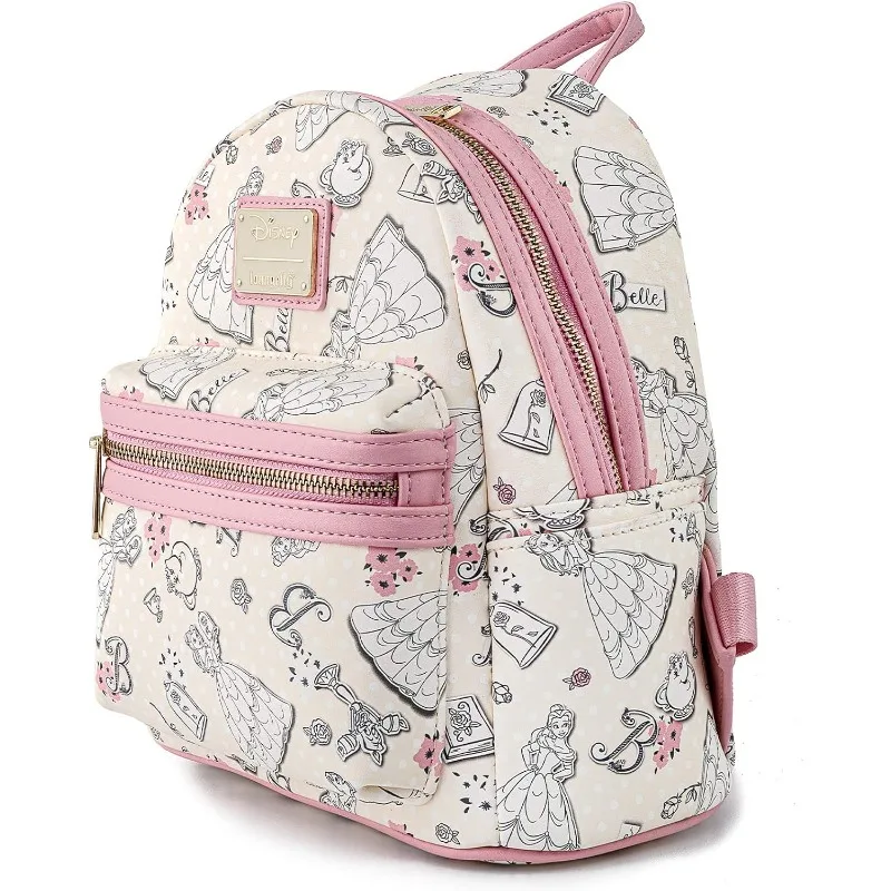 Loungefly Dsn Beauty and The Beast Belle All Over Print Backpacks Womens Double Strap Shoulder Bag Purse