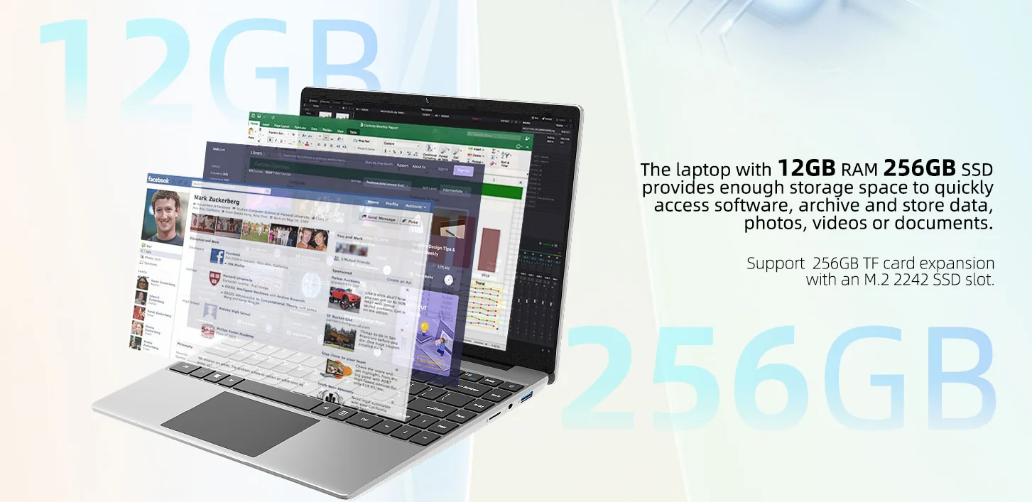 14 Inch 64 Bit Windows 10 Laptops PC EZbook S5 Computer 6GB LPDDR4 RAM 128GB SSD ROM 1080p FHD N4020 CPU with 4-Core Processor