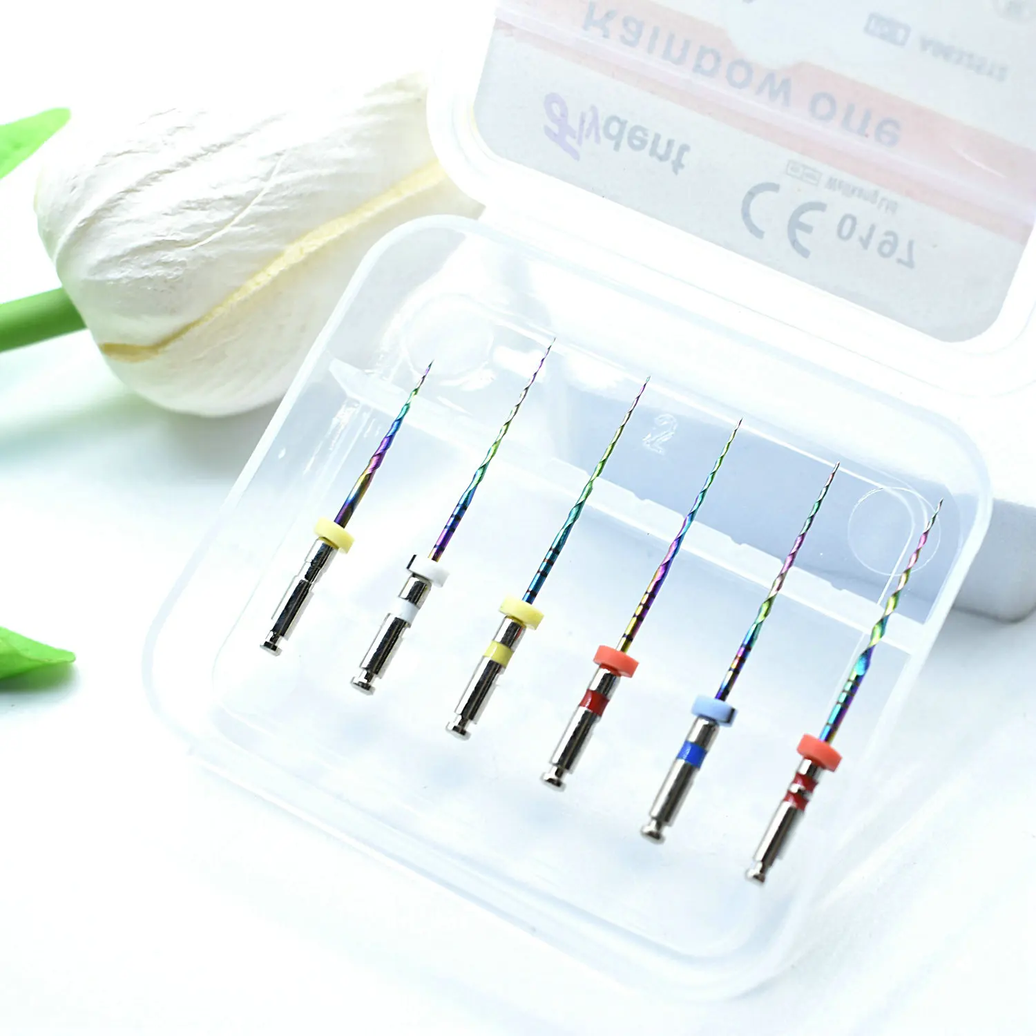 

Dental Rainbow Series 04Taper 25MM Heat Activated NiTi Canal Root Files Can Bend Endodontic Treatment Rotary File