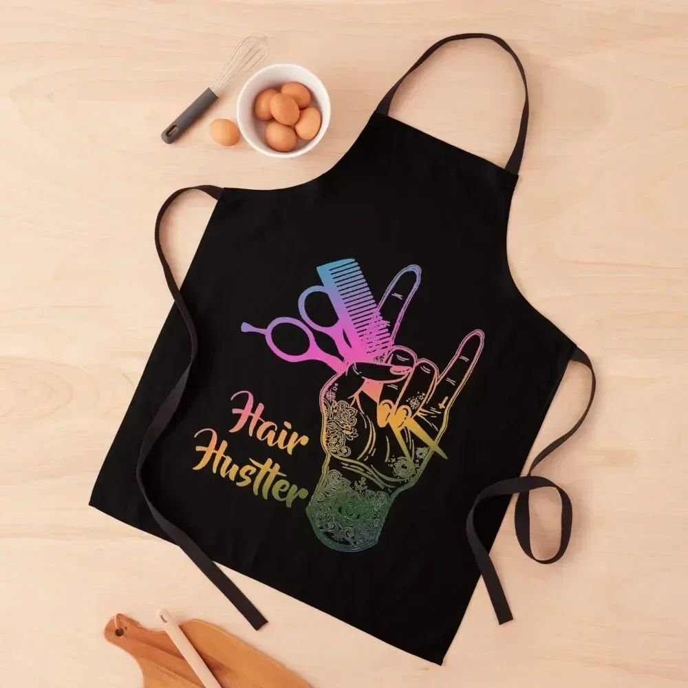 

Hair Hustler Hairstylist Hairdresser Funny Gift Idea Apron Things For Kitchen Beauty chef costume Apron