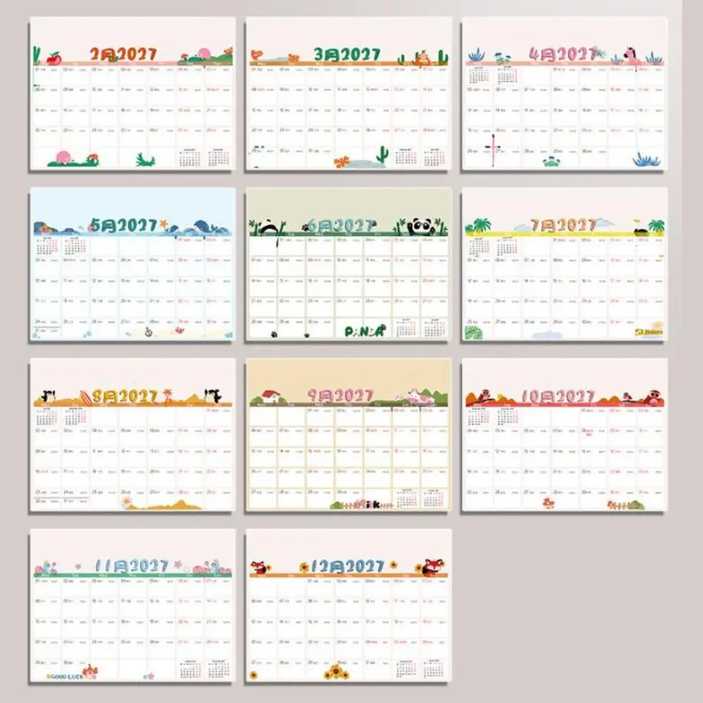 Time Tool 2027 Wall Calendar 12 Months Tear-Off Design Calendar Planner To Do List with Hanging Hole Agenda Planner Stationery