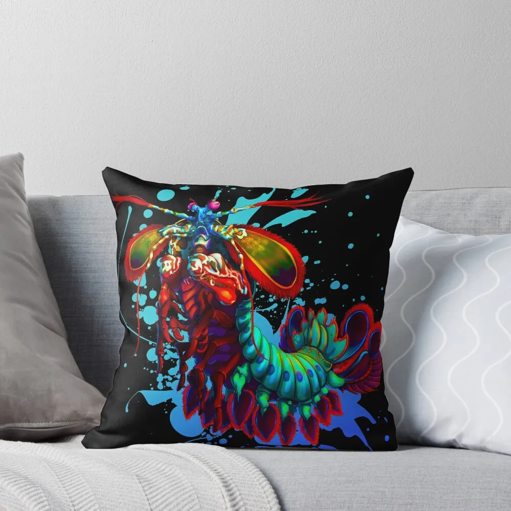 

Rainbow Peacock Mantis Shrimp Blue Splash Throw Pillow Anime Christmas Pillow Cases covers for pillows autumn decoration pillow