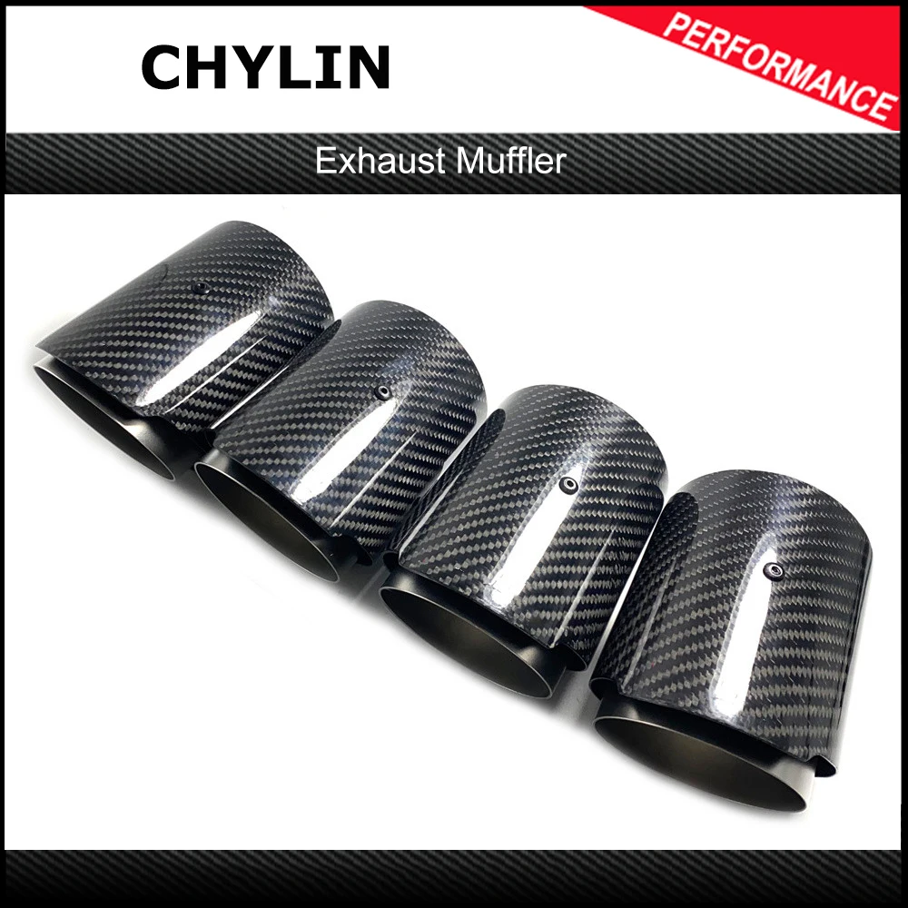 

4 Pcs Carbon Fiber Exhaut Tips For BMW F87 M2 F80 M3 F82 F83 M4 Universal Exhaust Pipe 70mm Inlet Muffler Nozzle Exhaust Syste5i