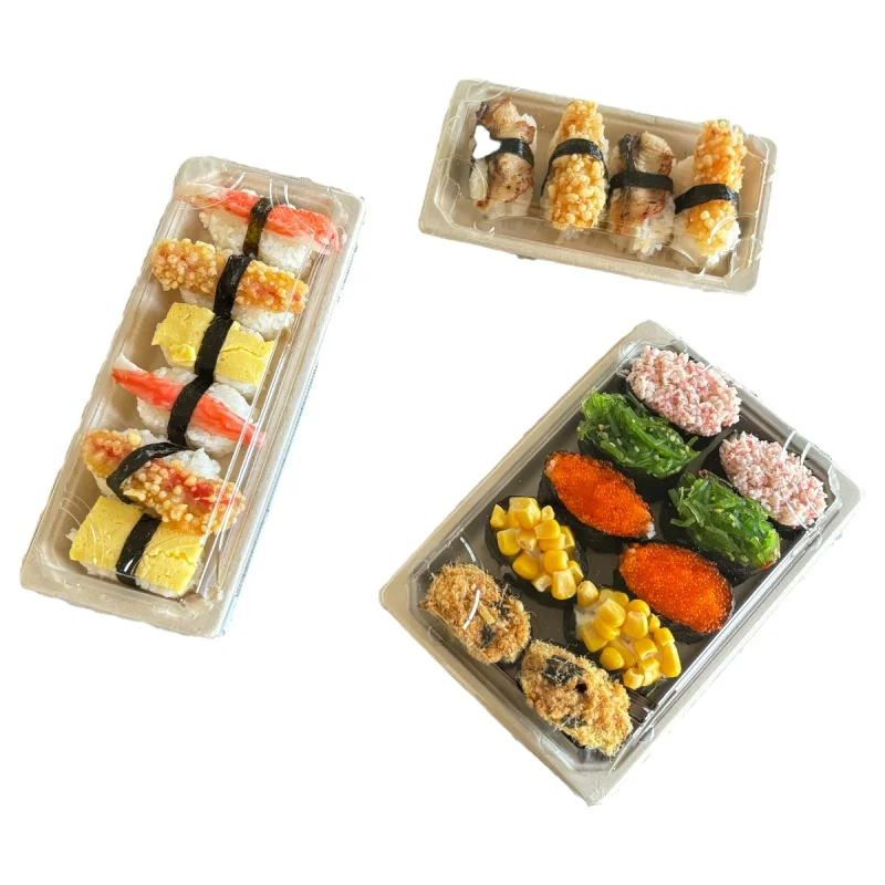 Customized productSushi box recyclable plastic food container takeout PET sushi tray for disposable sushi packaging