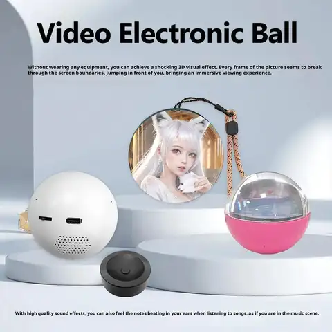 Crystal Ball Video Player Memory Orb Personalized Digital Memory Display Uploadable Videos & Photos DIY Gift for Anniversary