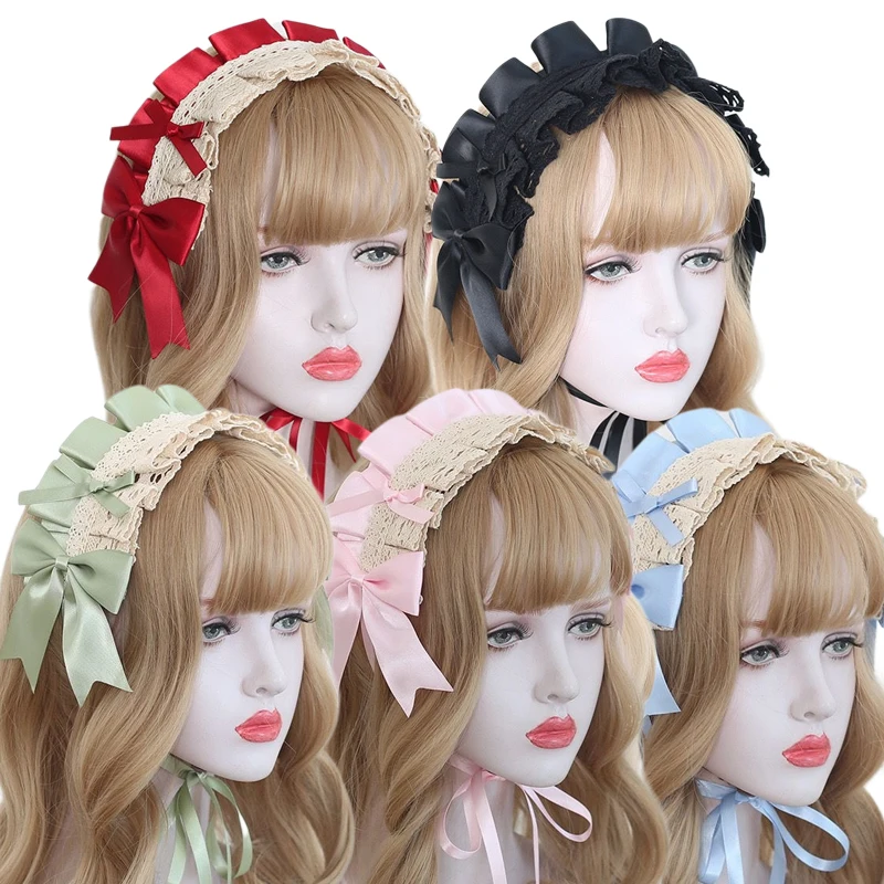 Coiffure gothique Lolita en dentelle pour filles, bandeaux de Cosplay mignons, joli épingle à cheveux douce, accessoire pour cheveux, fait à la main