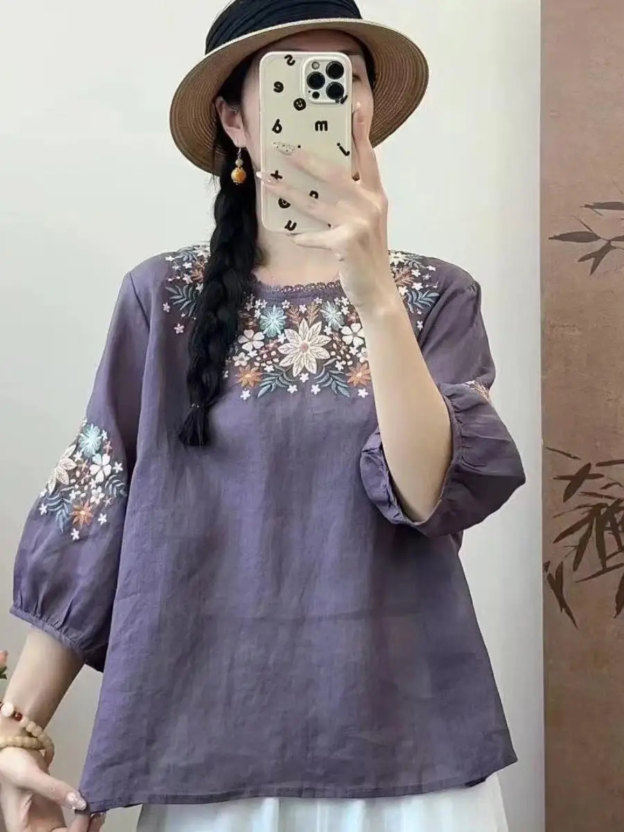 blusa-feminina-de-algodao-e-linho-bordada-de-alta-qualidade-modelo-solto-de-verao-com-manga-tres-quartos-estilo-retro-artistico-e-bolso-quadrado