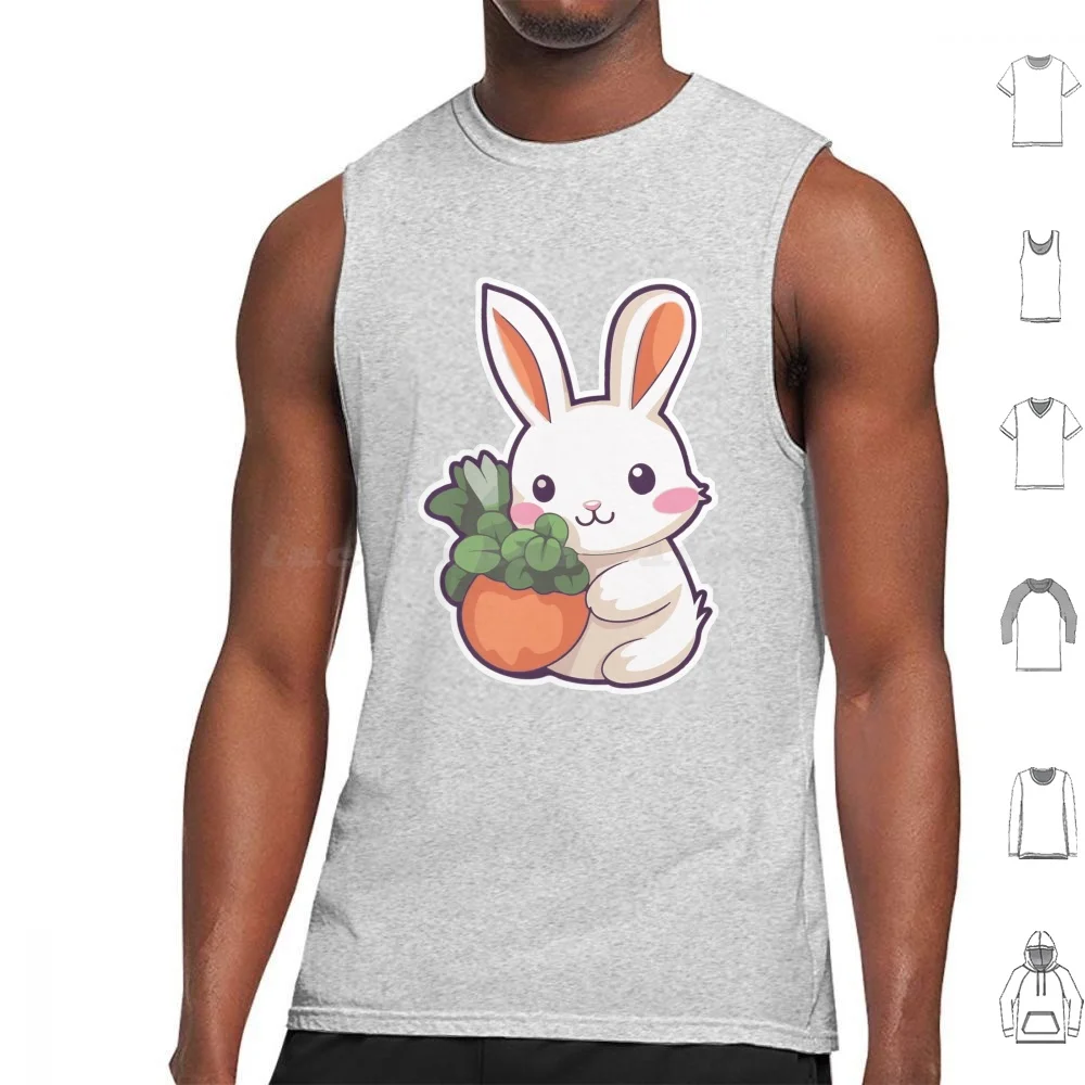 Cuddly Bunny Cottontail : A Furry Friend Forever Tank Tops Print Cotton Bunny Cute Furryfriend Cottontail Animalart Fluffy