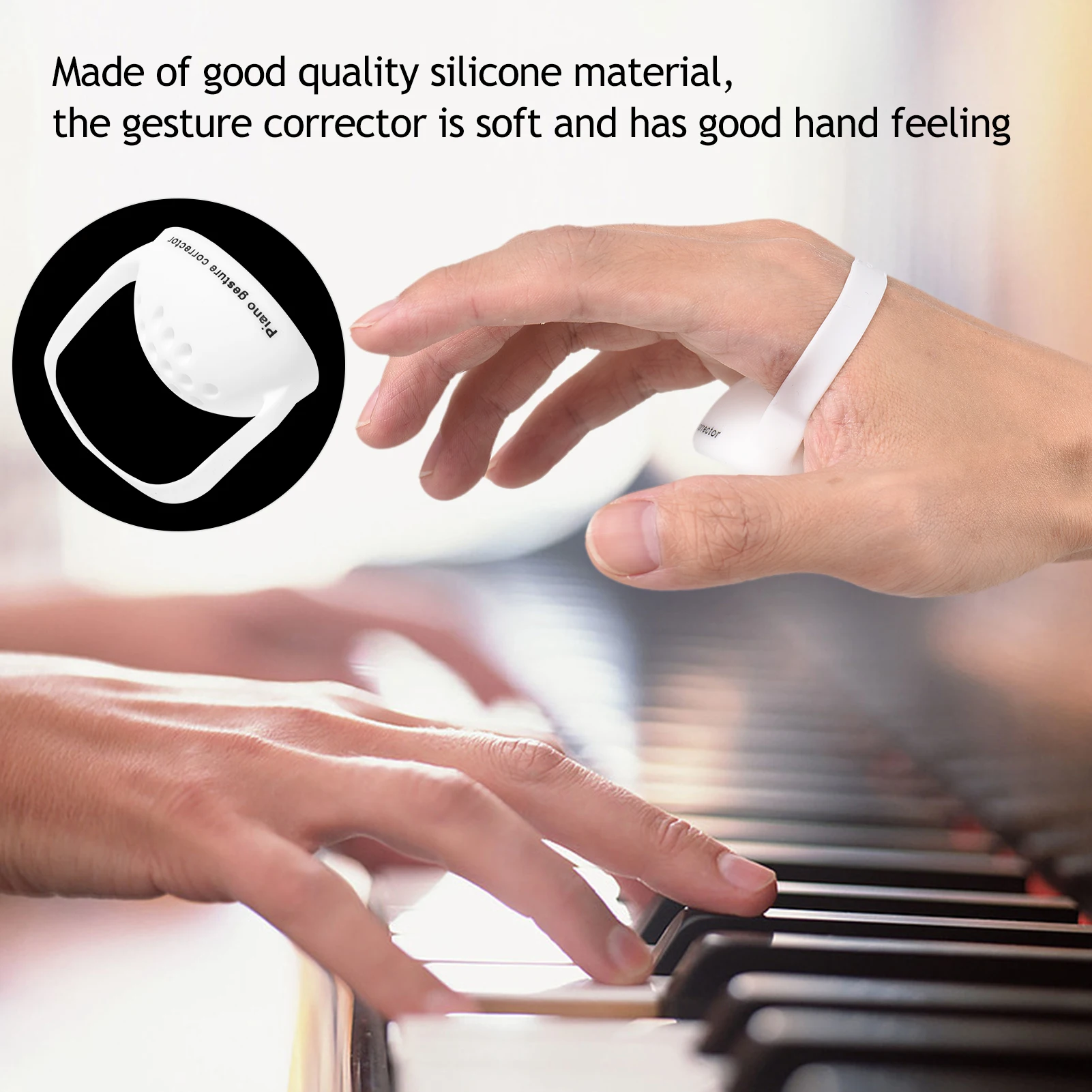 Tremolo Wearable Piano Hand Corrector Silicone Piano Hand Orthotic Device Piano Hand Gesture Corrector for Piano Beginners