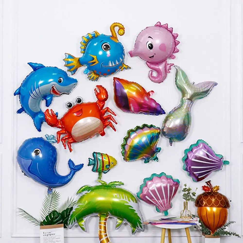 Aluminum Foil Balloons Festival Party Decorations Sea Snail/Seahorse/Octopus/Shark/Crab/Whale/Shell Ocean Animal Lantern