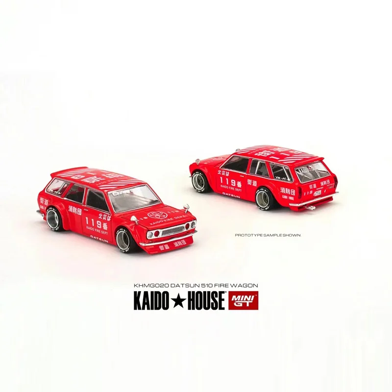 KAIDO HOUSE  MINI GT KHMG035 #20  Open 1:64 Datesang 510 Fire S30 action figure  Die-cast alloy car model