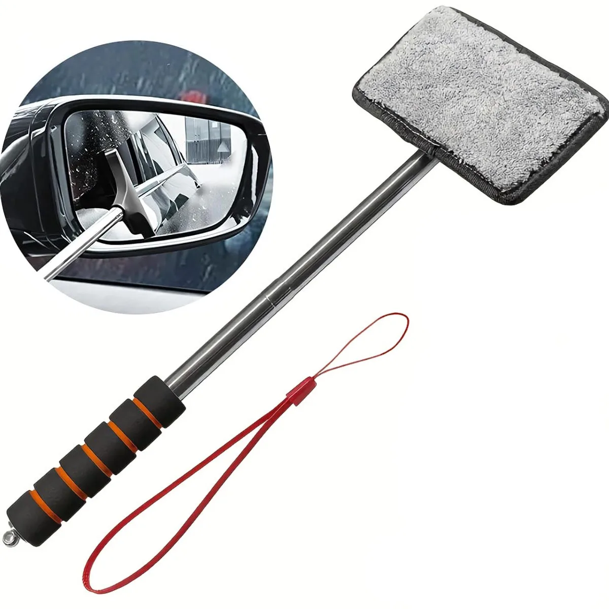 Handlicher Teleskop-Wischer mit Tuch - 13-19 Zoll Verstellbar für Auto/Heim-Glas & Dusche, Multifunktionaler Oberflächenreiniger & Schaber