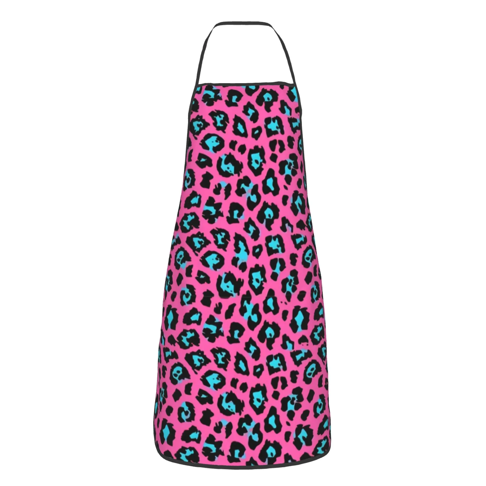 Green And Blue Polyester locking hem Apron Home Cooking Baking Kitchen Pink Apron Colorful White And Black Cheetah Leopard