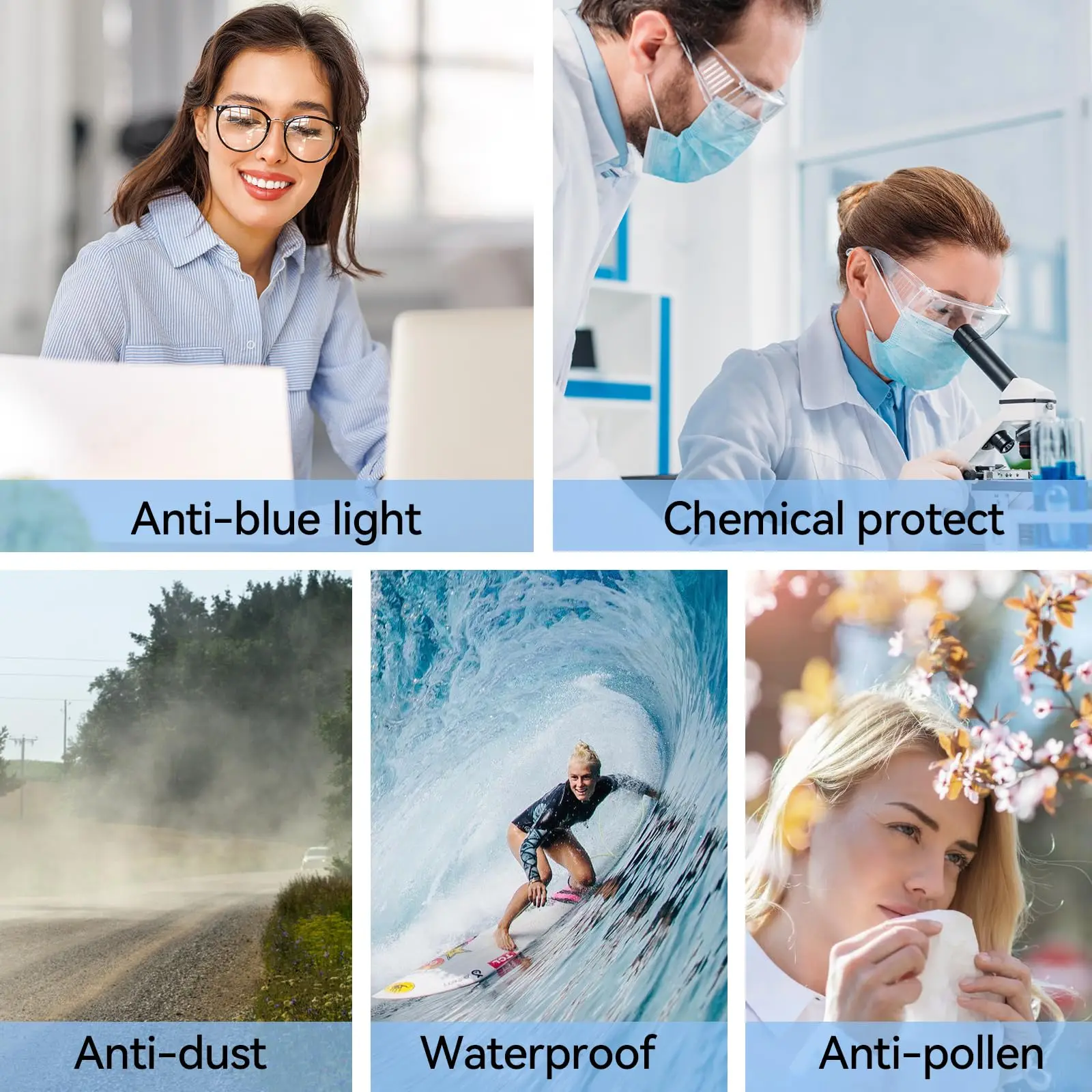 Picture 6: VOPHA Safety Glasses With Progressive Reading Lens and Blue Light Eye Protection Safety Goggles