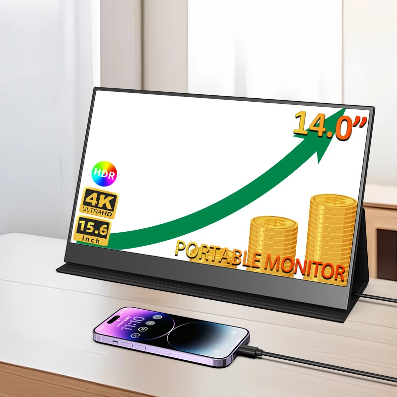 14.0 Inch 4K IPS Touch Screen 1080P Portable Monitor USB-C HD Display for Laptop