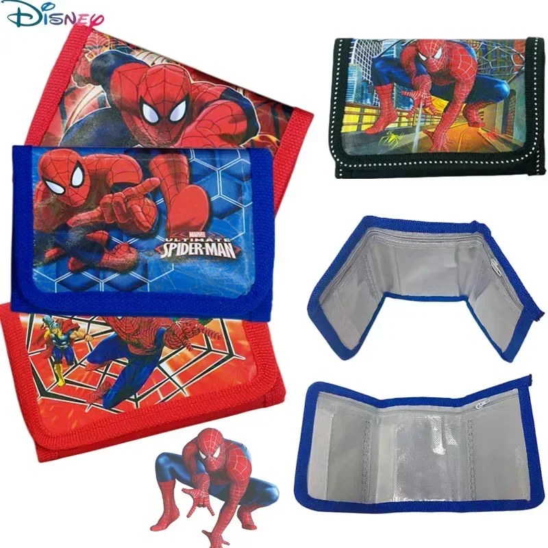 Random one Disney Avengers Spiderman portfel dziecięcy Avengers Mickey Anime rysunek portfel torba na karty portmonetka dzieci chłopcy prezent zabawka