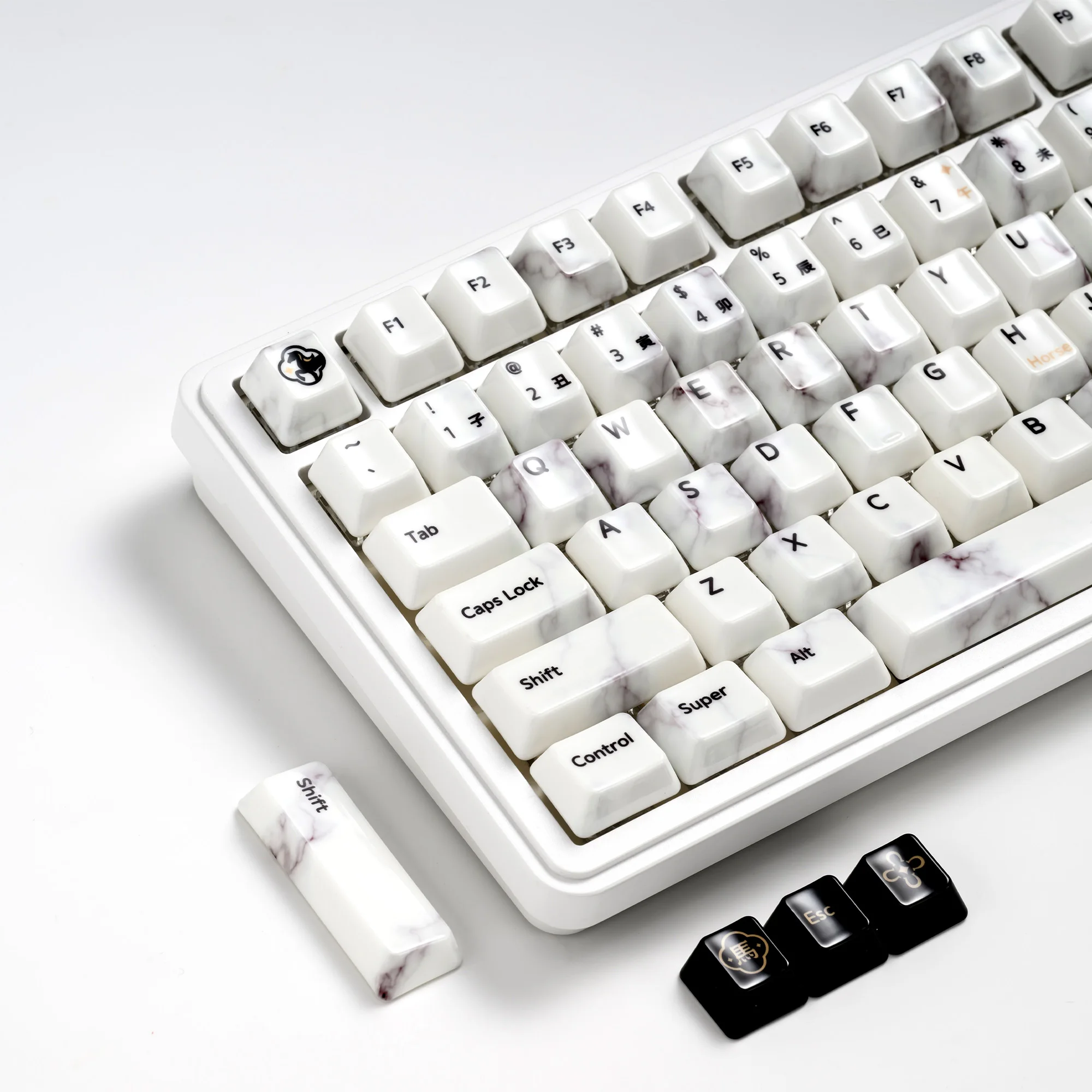 XVX Ceramic Keycaps Chinese Design Marble Pattern Top Print Keycap Dye Sub Cherry Profile 120 Keys