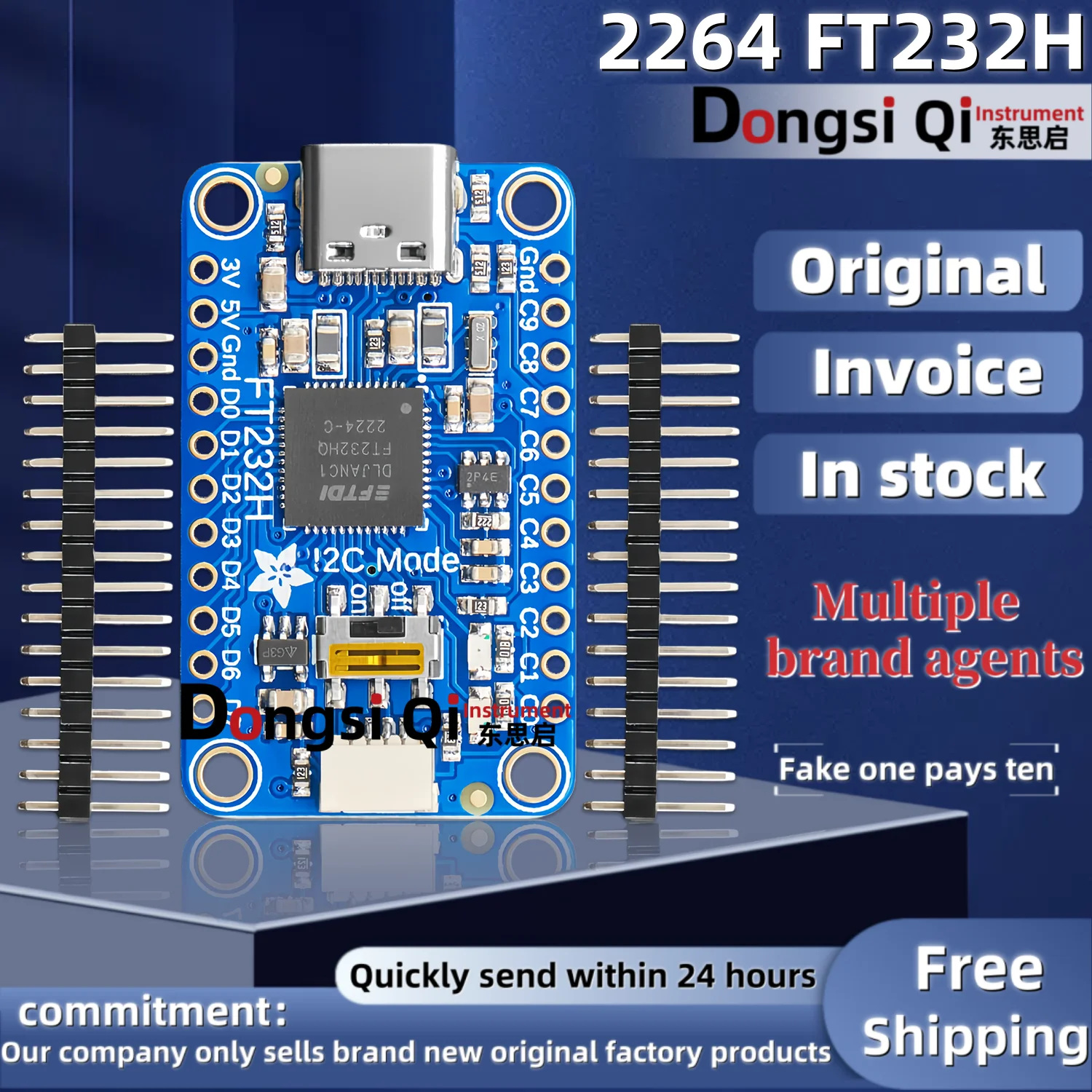 1 шт./лот 2264 FT232H Adafruit FT232H Breakout — универсальный USB для GPIO, SPI, I2C — USB C и Stemma QT 100% оригинальный запас