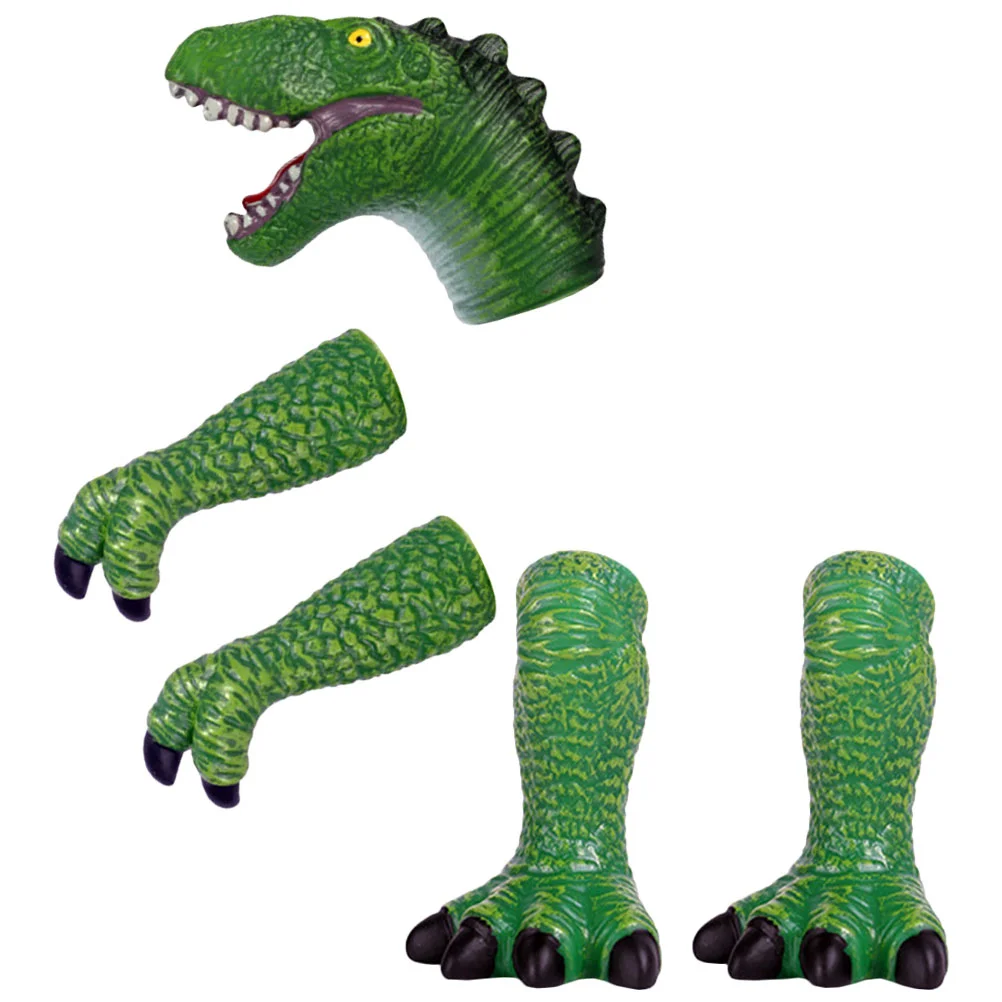 Puppet Dinosaur Hand Toy Finger Toddlers with Feet Animal Puppets Talking Story Green Parent-child