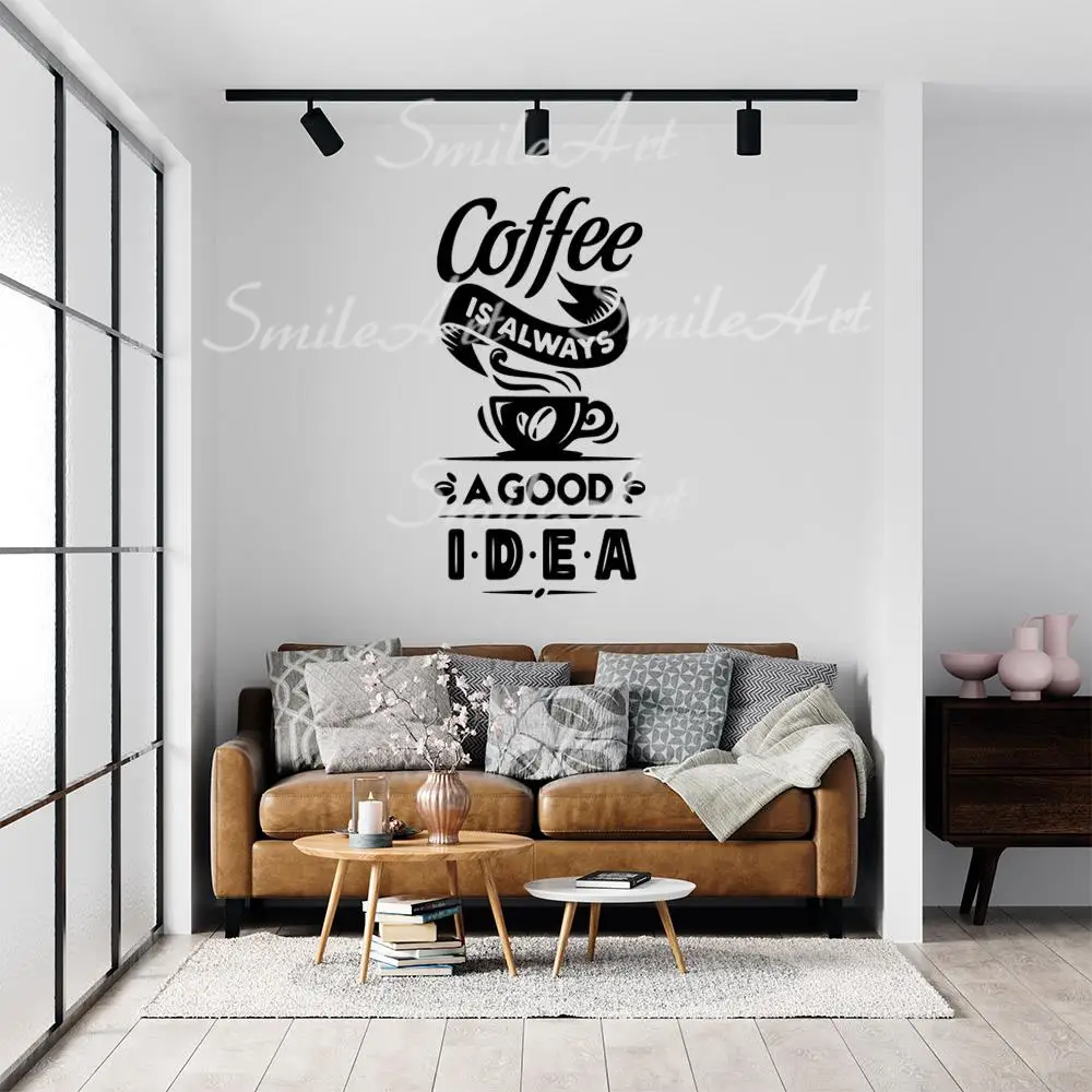 Beauty Coffee A Good Idea Wall Sticker Home Decor Decoration For Kids Rooms Home Decor Wall Art MURAL Drop Shipping