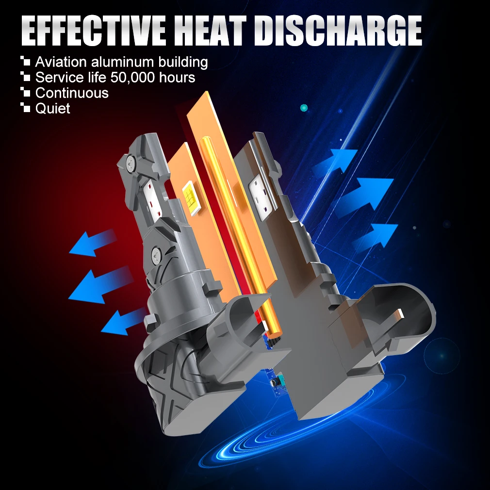 H8 H11 LED سيارة المصابيح الأمامية Canbus 9005 HB3 9006 HB4 CSP LED كشافات 100 واط توربو مصباح تلقائي 6000 كيلو 12 فولت 30000LM