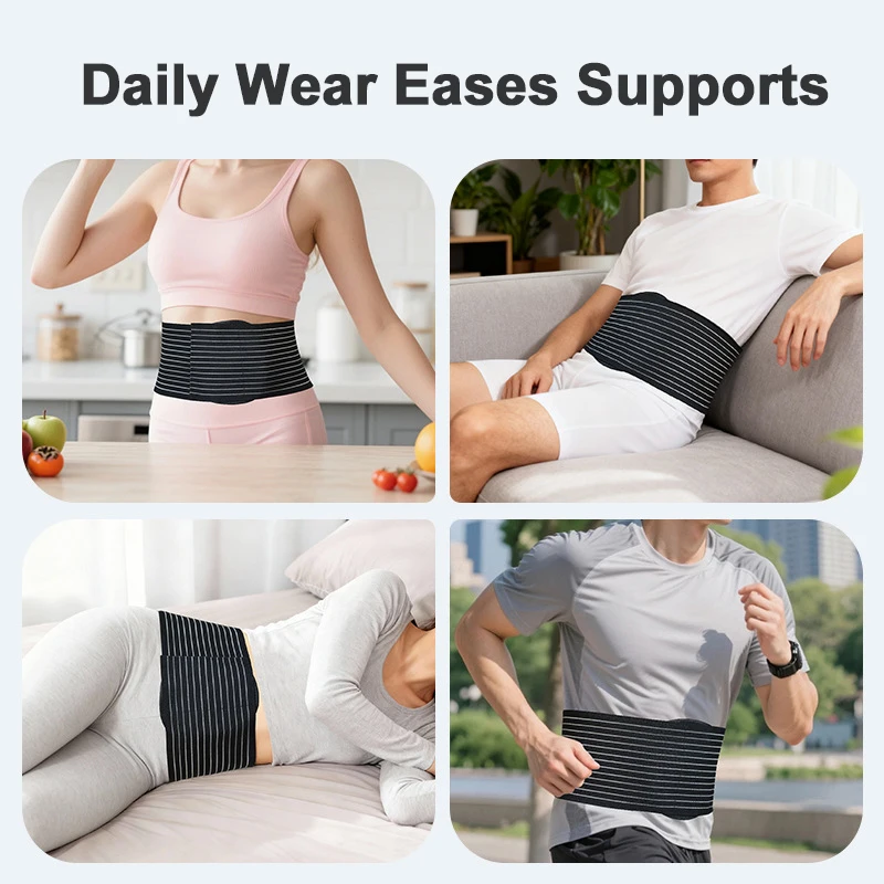 Abdominal Hernia Belt With Compression Pad,For Men And Women Abdominal Support Binder For Incisional, Epigastric,Ventral,Inguina
