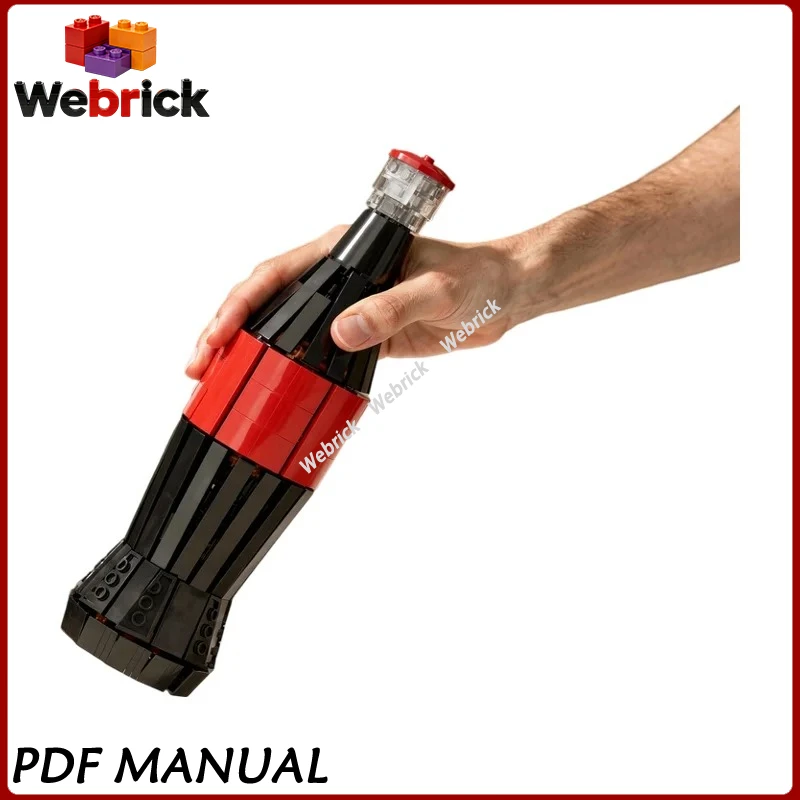 

Vintage Soda Glass Bottle MOC Building Blocks Simulation Retro Glass Drink Bottle Model DIY Bricks Toy for Desktop