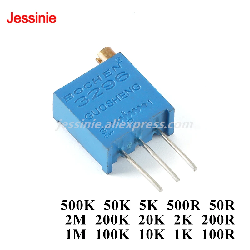 5pcs 3296 Trimmer Potentiometer 3296W Variable Resistor Adjustable Resistance 101 102 103 104 105 201 202 203 204 501 500 502
