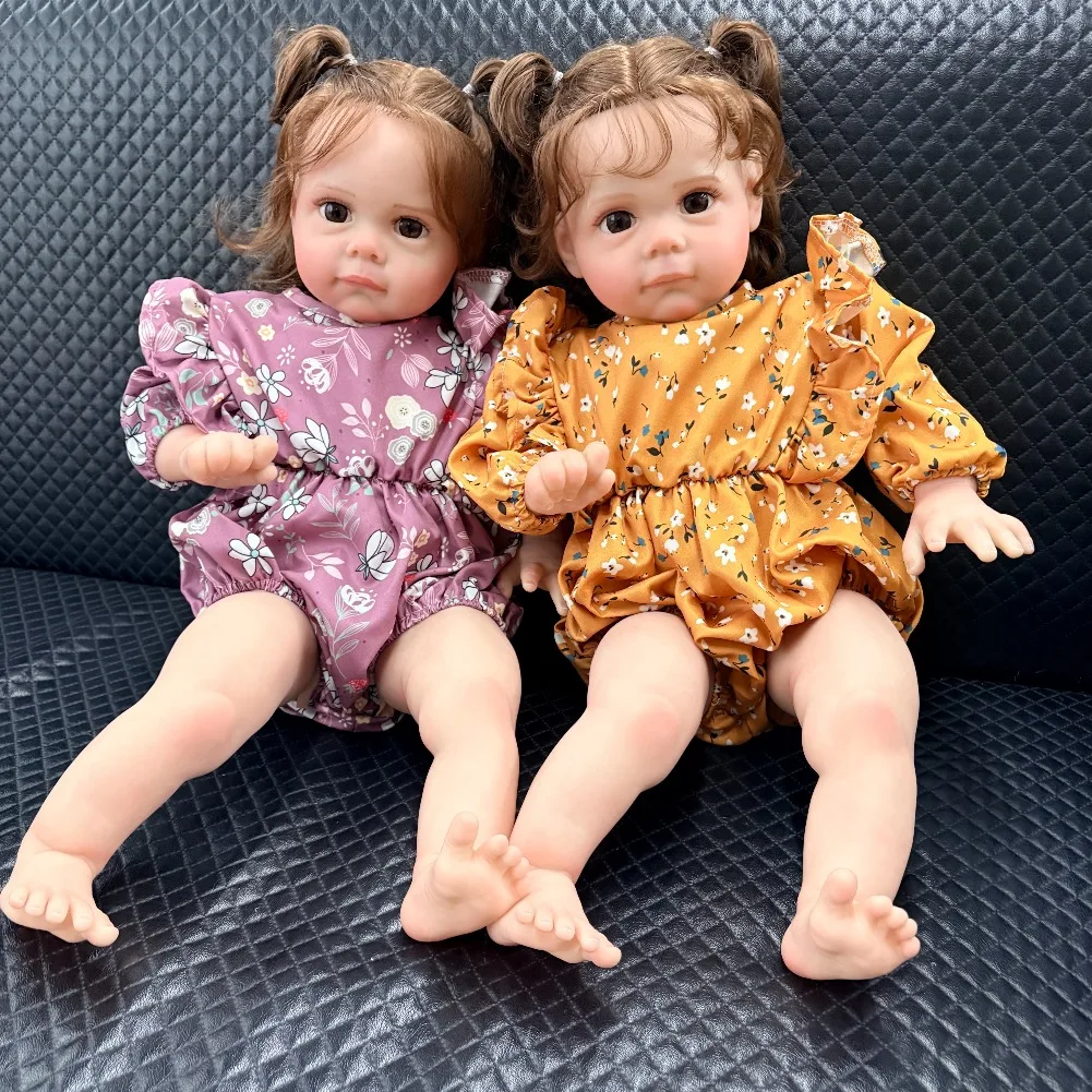 

60CM High Quality Reborn Toddler Baby Doll Maggi with Hand-rooted Hair Collectible Art Doll 3D Detailed Painting Skin Bonecas