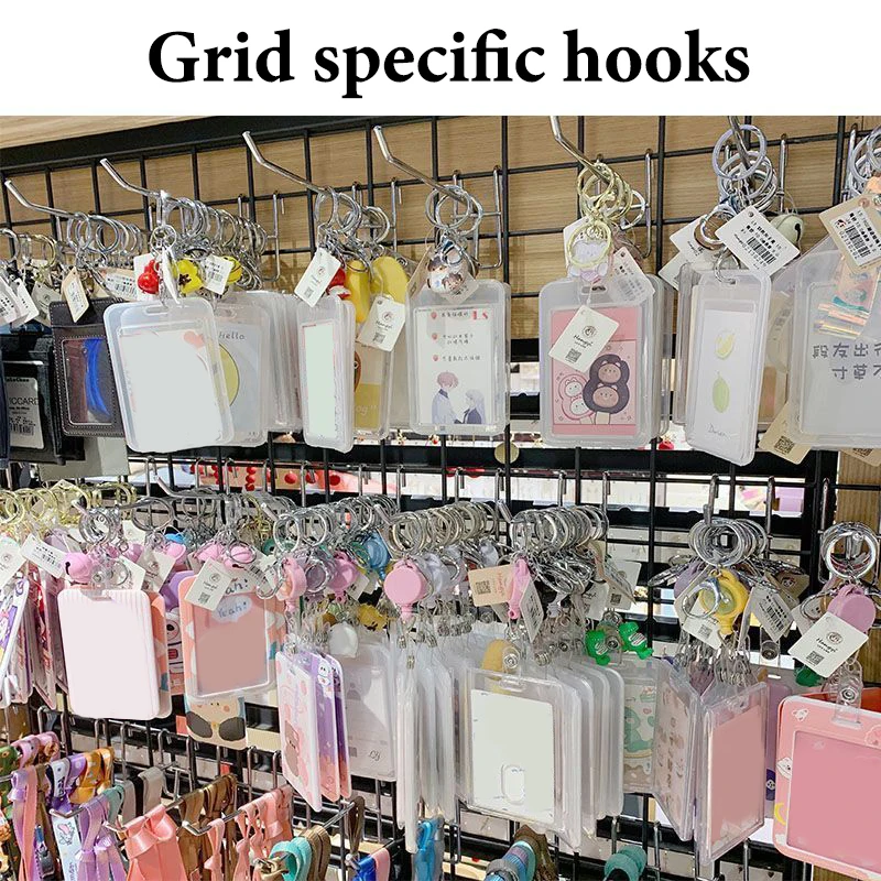 10Pcs Iron Grid Hooks For Screen Grid Durable 5/10/15/20cm Screen Hooks 3.3mm Thickness Supermarket Iron Wire Mesh Hanging Hooks