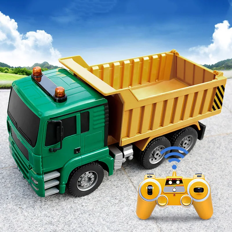 Camión volquete doble E 1:20 RC, camión volquete eléctrico con Control remoto, modelo de coche teledirigido, juguetes eléctricos, vehículo, regalos para niños