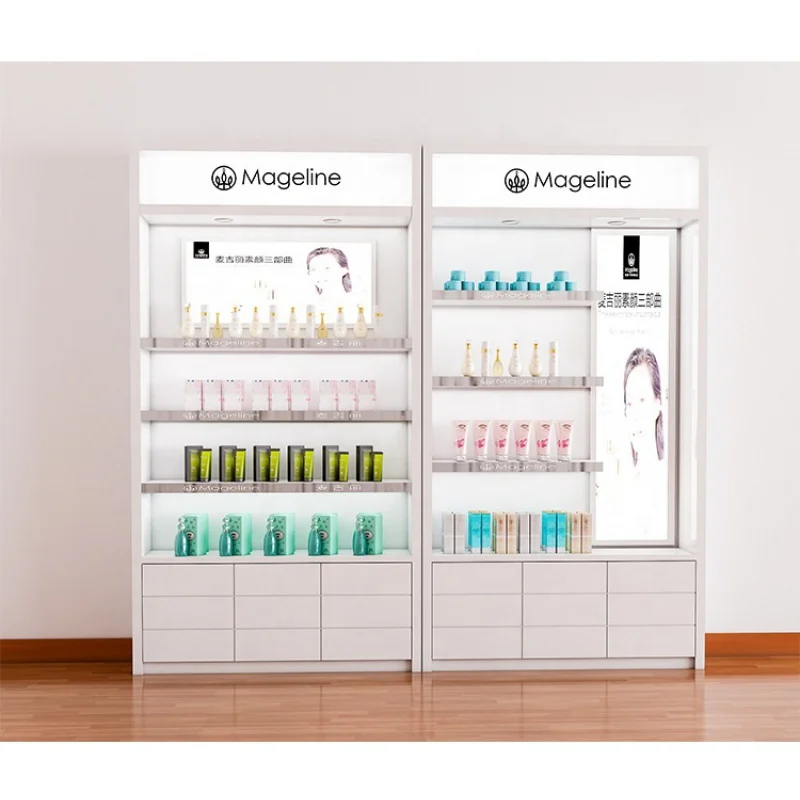 Custom Cosméticos Display Showcase, Prateleiras De Perfume, LED Perfume Shop, alta qualidade