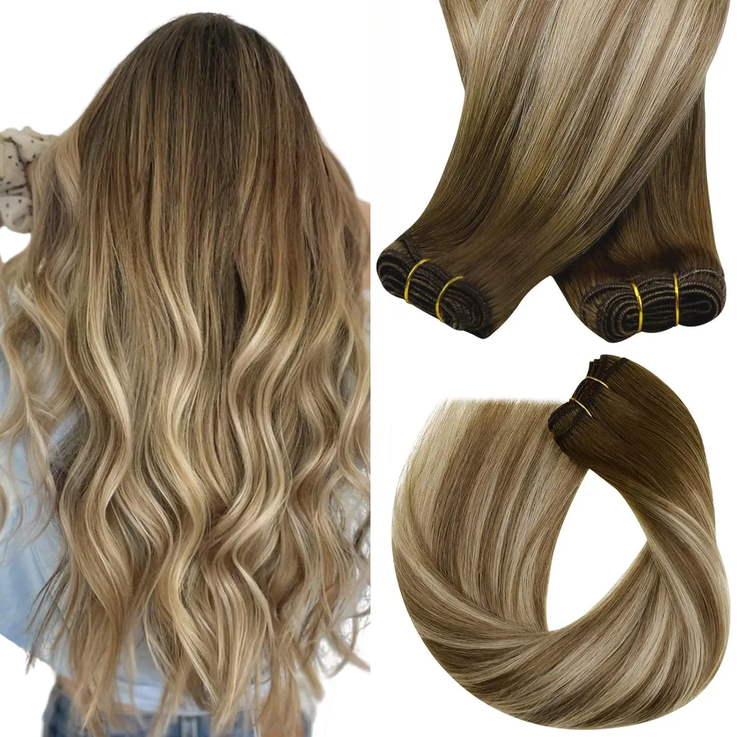 Virgin Malaysian Human Hair Weft 50g Bulk Remy Hair Extensions 20 Inch For Sew-in Weave Natural Black Color Wholesale
