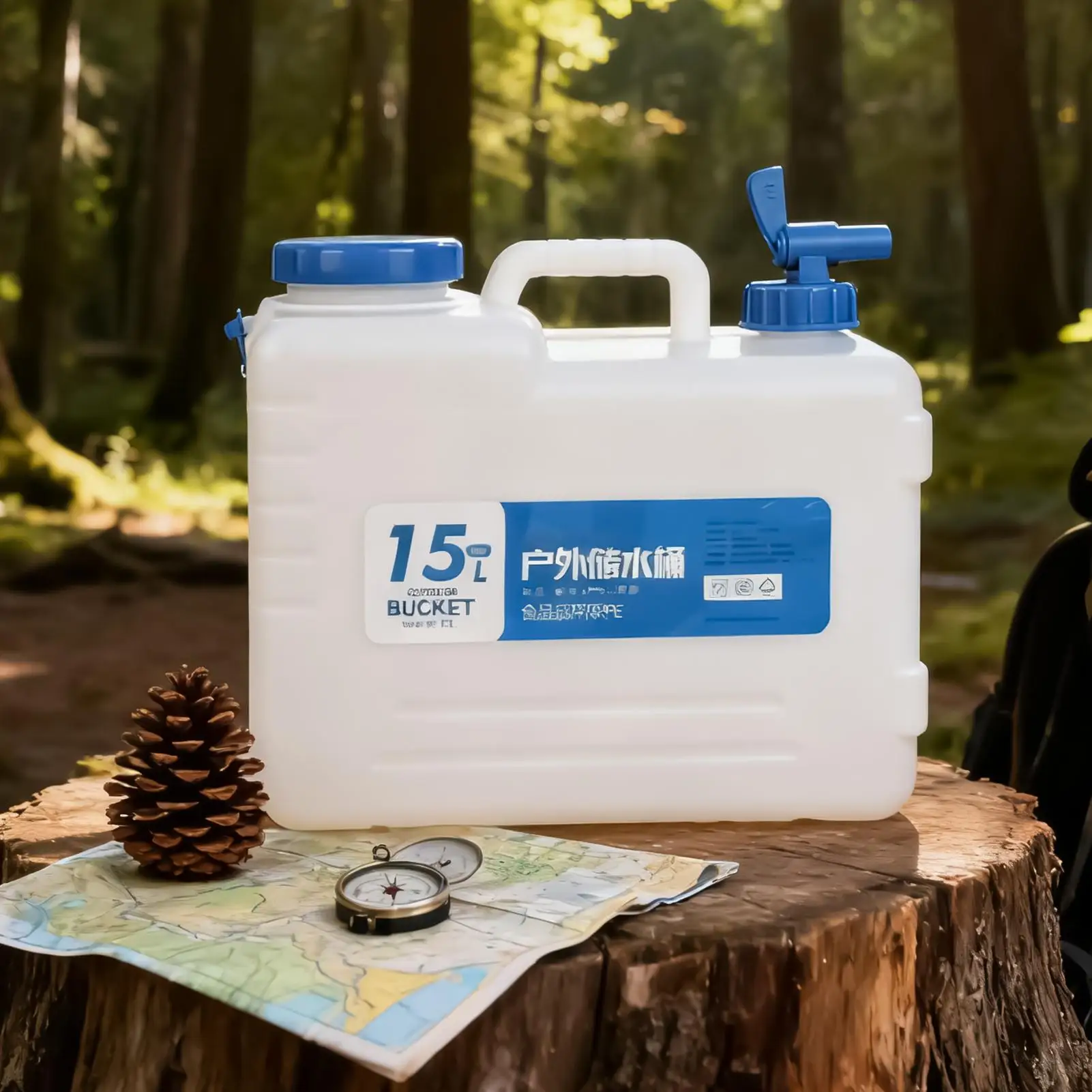 

Хранение воды для кемпинга, 4-галлонная герметичная столовая, питьевое хранилище воды с патрубком и ручкой для кемпинга, рыбалки, пикника