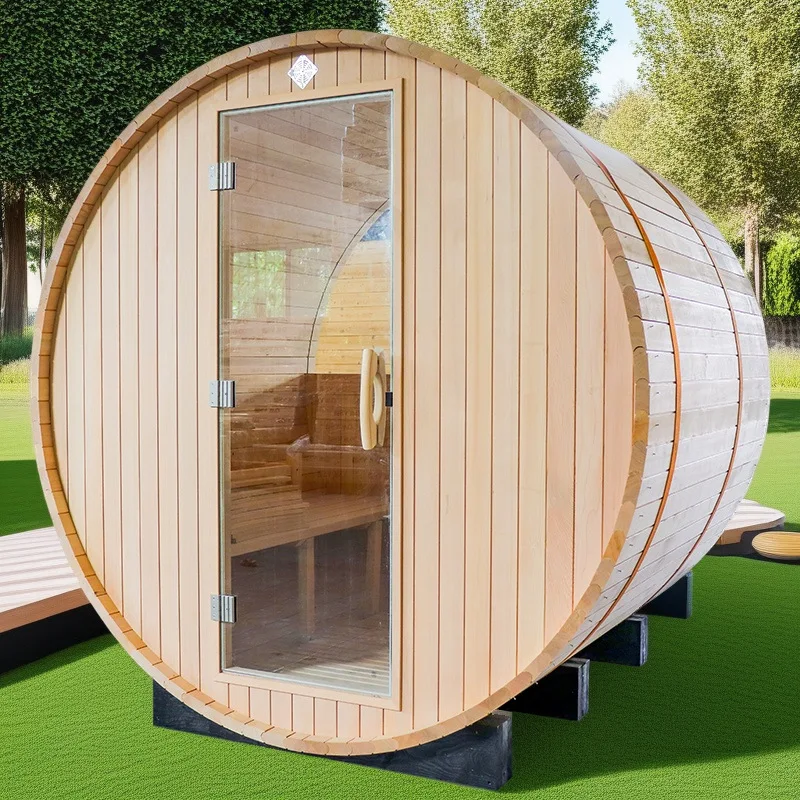 

Outdoor red cedar round sauna, drum dry steam room, traditional sweat steam room, health wicking sauna