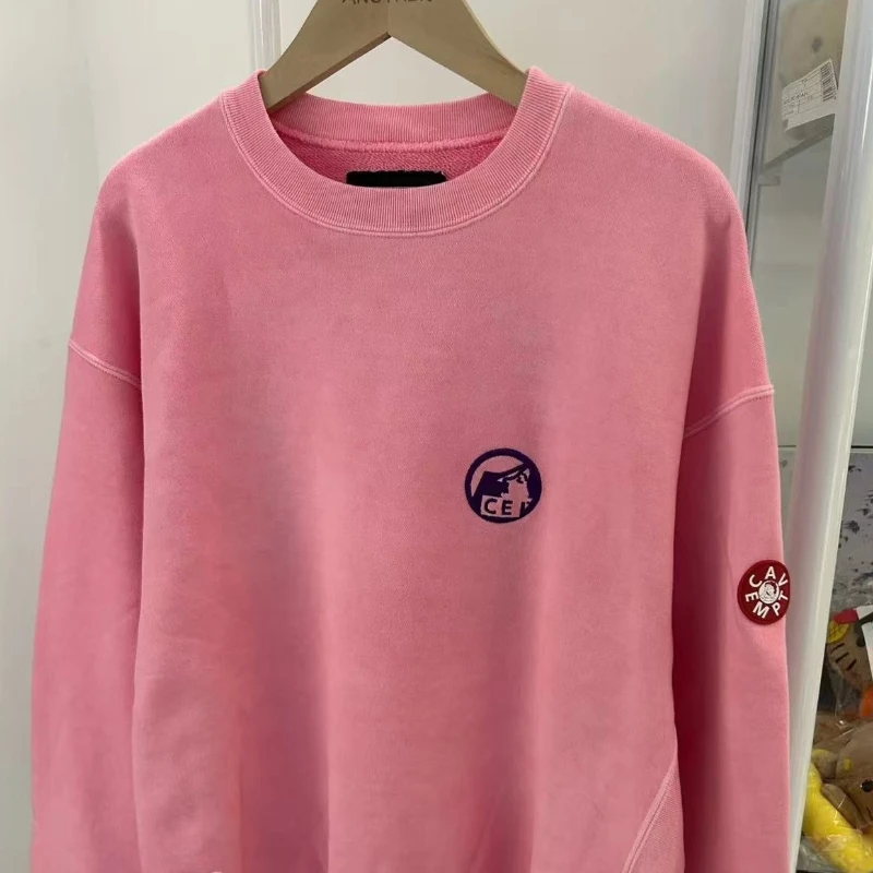 

Розовая толстовка CAVEMPT High Street C.E, японская стираная повседневная мужская и женская пуловеры, уличная одежда