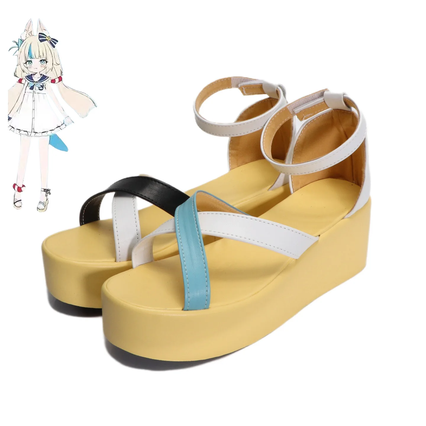 Vtuber Saba Sameko Saba pequeño tiburón Cosplay zapatos sandalias