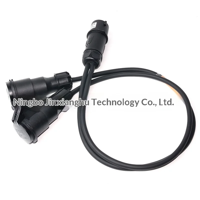Stage Lighting 16A One-to-Two 3*2.5 Square Power Cable with Waterproof Male Plug and Industrial Female Plug 250V