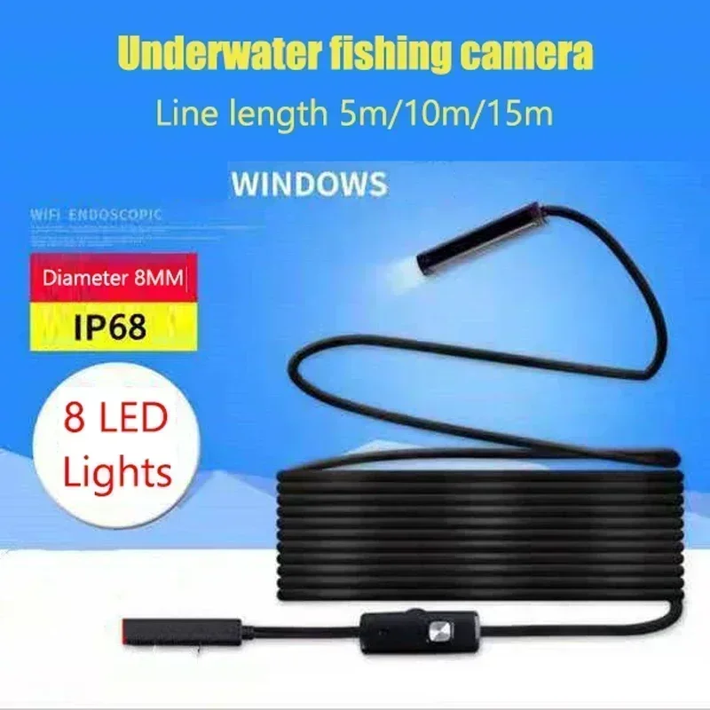 HD underwater camera IP67 waterproof visual fishing device WiFi connection mobile phone tablet 8LED illuminated fish finder