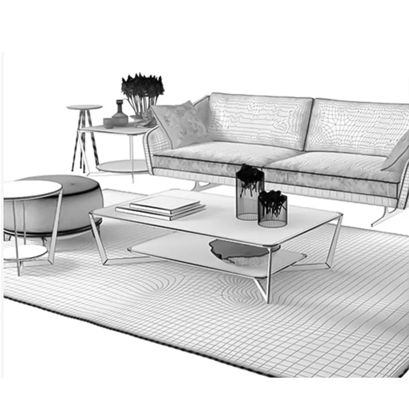 AA Italian rock slab light luxury coffee table modern simple marble living room home sofa rectangular coffee table