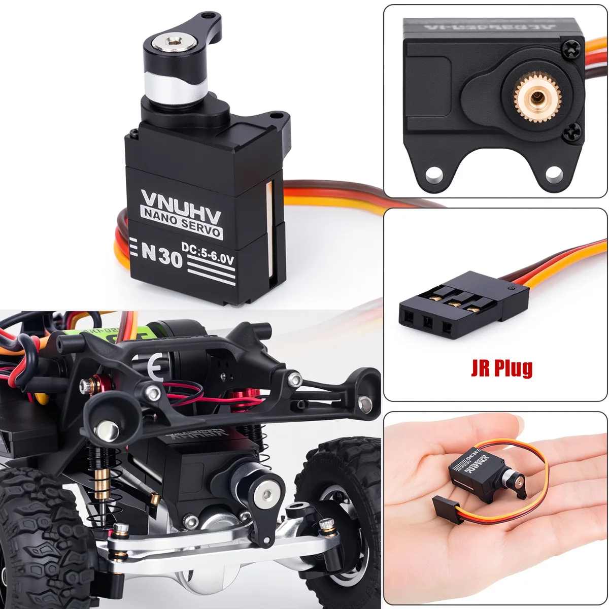 Metall-Servo- und Arm-Kombination aus Aluminiumlegierung N30 NANO Servo für Axial SCX30 1/30 RC Auto Metall-Upgrade OP Zubehörteile