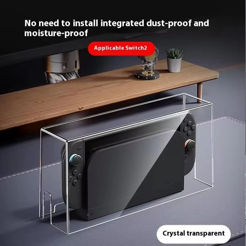 Dustproof Transparent Protective Case for Nintendo Switch 2 Console Acrylic Dock Dust Cover For NS Switch 2 Gaming Accessories