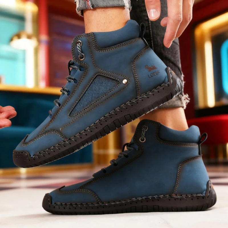 

Men's Handmade Leather Casual Shoes Men Designers Comfortable Soft Loafers Outdoor Breathable Fashion Male Shoes Mosinka Shoes