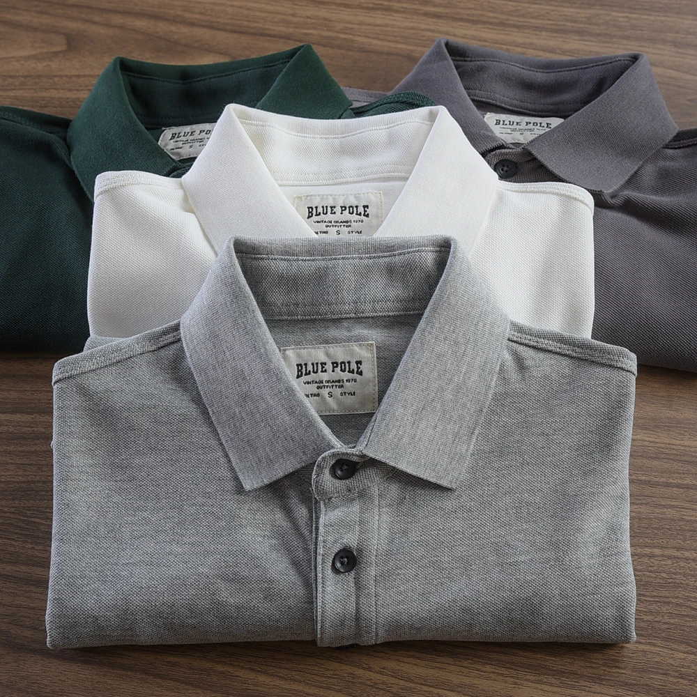 

High-End American Sle irt Men's Summer 2024 New Pure Cotton Slim Fit oulder High Quali ort Sve Turn Collar