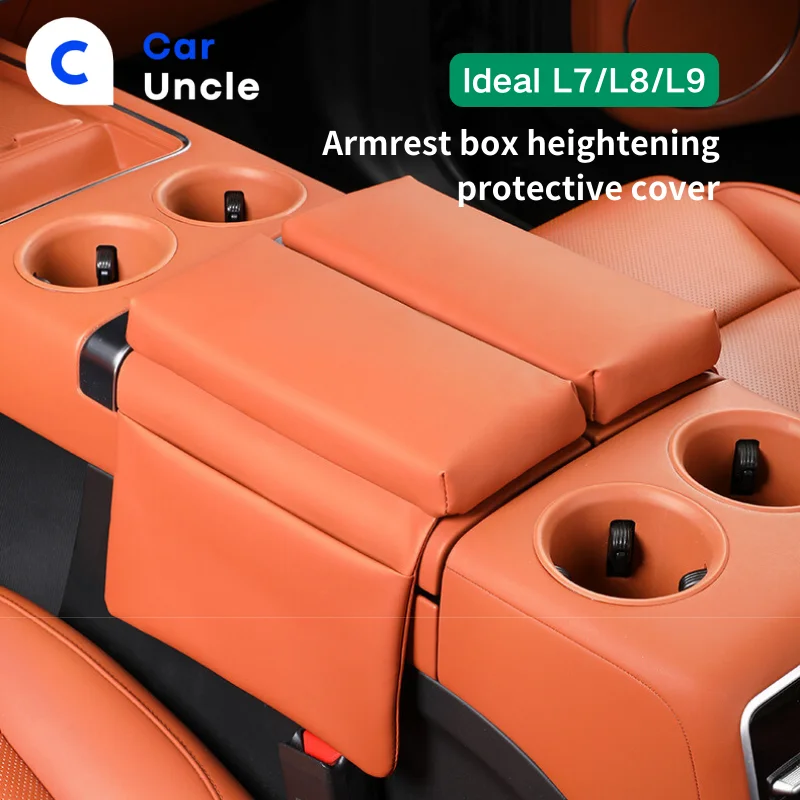 For Li Lixiang L7 L8 L9 2023 2022 Car Armrest Box Height Increase Pad Leather Protective Cover Storage Bag Auto Accessories