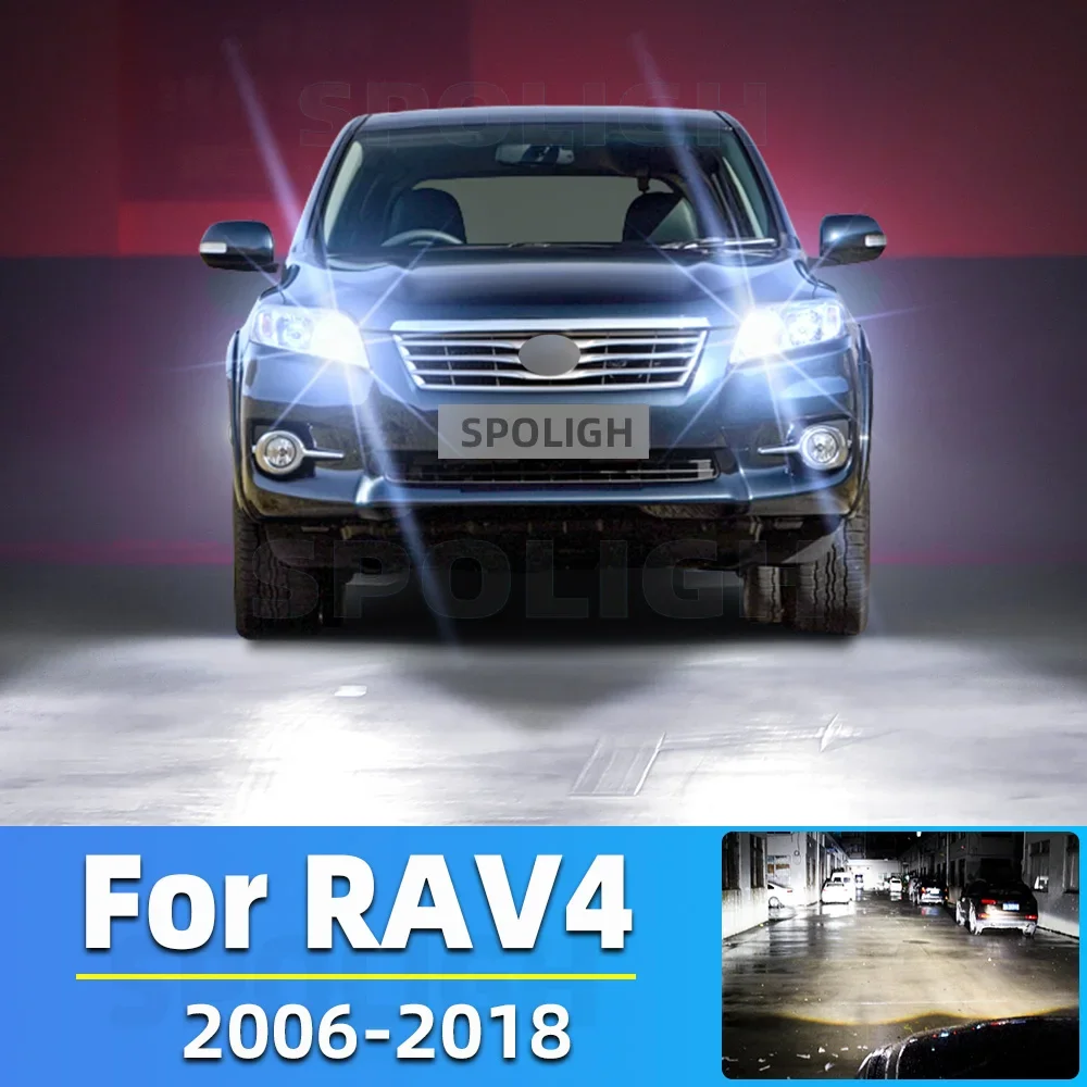 

2 шт. автомобильные светодиодные фары дальнего ближнего света для Toyota RAV4 2006-2011 2012 2013 2014 2015 2016 2017 2018 Canbus лампа фары 20000Lm