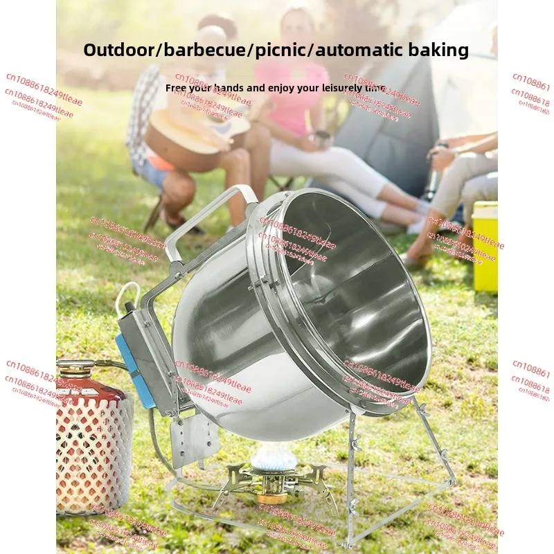 Stir fryer, home outdoor barbecue, stainless steel kitchen, large capacity automatic flipping and cooking machine