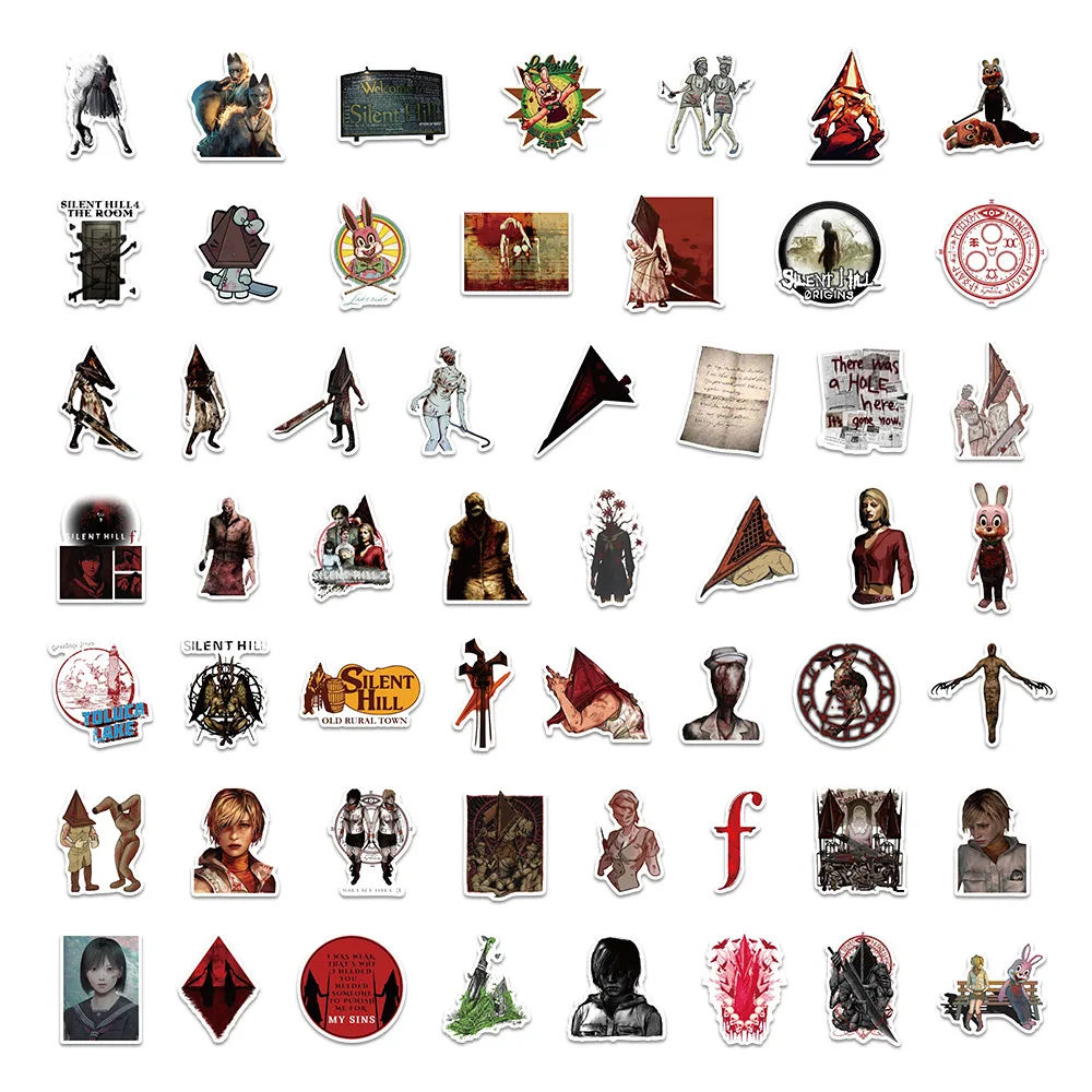 

54PCS Silent Hill Sticker Cartoon Style Japanese Anime Graffiti Decorative Notebook Phone Case iPad Waterproof Sticker Kids Toy